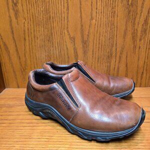 Merrell Jungle Moc Leather Mahogany Brown Slip On Shoes Loafers Size 9